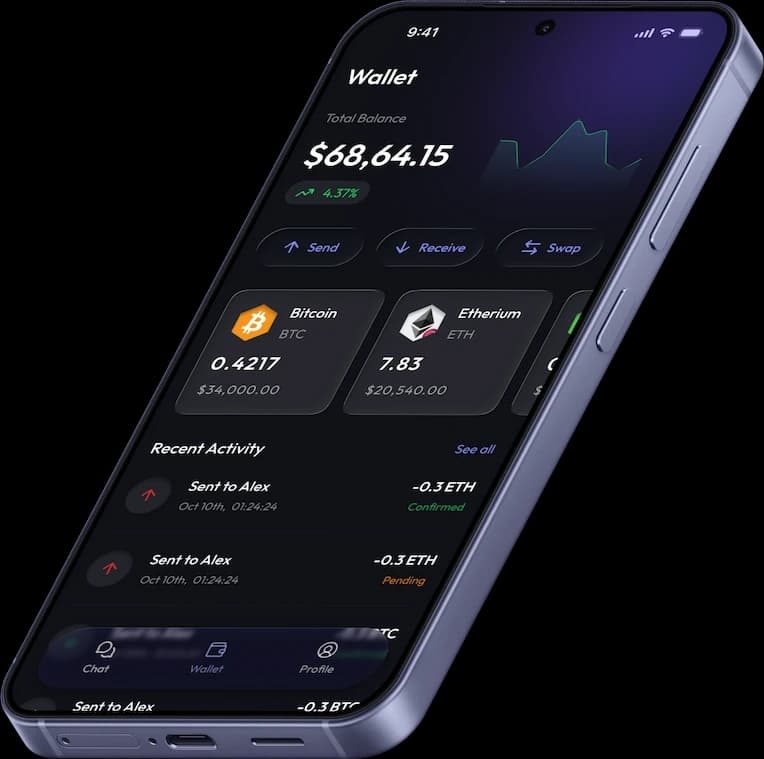 Nexa wallet showing total assets